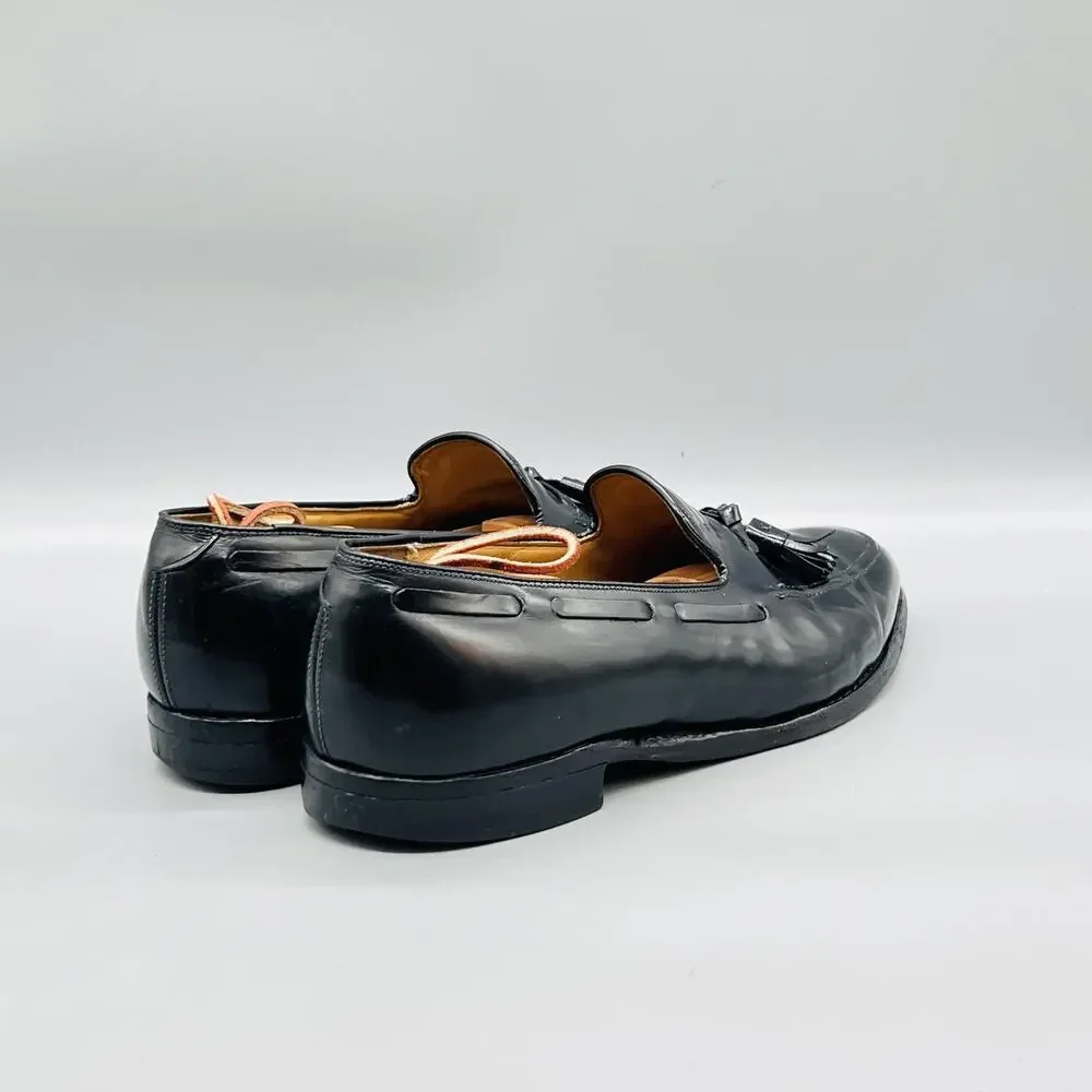 Aristocraft Shoes Men 10.5 Black Leather Tassel Loafers Vintage Made USA